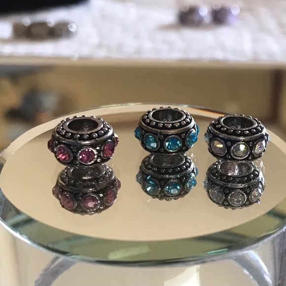 Jeweled pandora style charms set of two - Picture 1 of 2